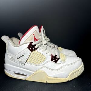 Size 4 - Nike Air Jordan 4 Retro GS Red Metallic Men's Shoes